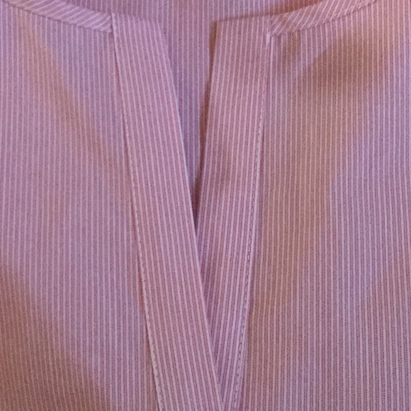 Ivanka Trump - Pink Striped Split Neck Blouse - Picture 6 of 8